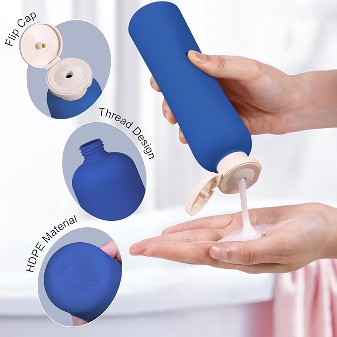 Travel Shampoo Bottle, Empty Plastic Squeeze Bottles 8.8oz - Image 2
