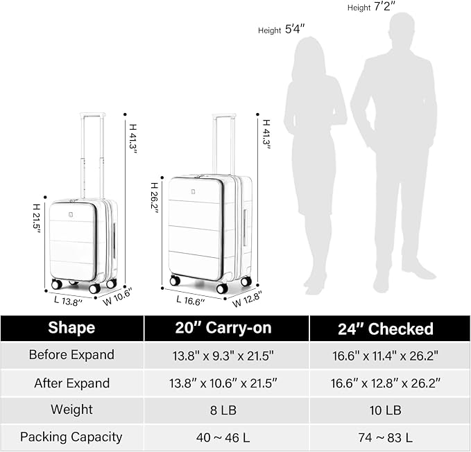 Hanke Hardside Expandable Checked Luggage, 24 Inch Top Opening Trunk Luggages - Image 6