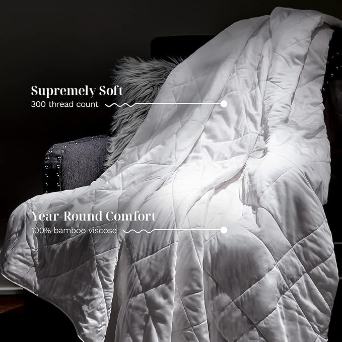LUXOME Lightweight Blanket | 100% Rayon from Bamboo Fabric & Fill | King/Cal - Image 3