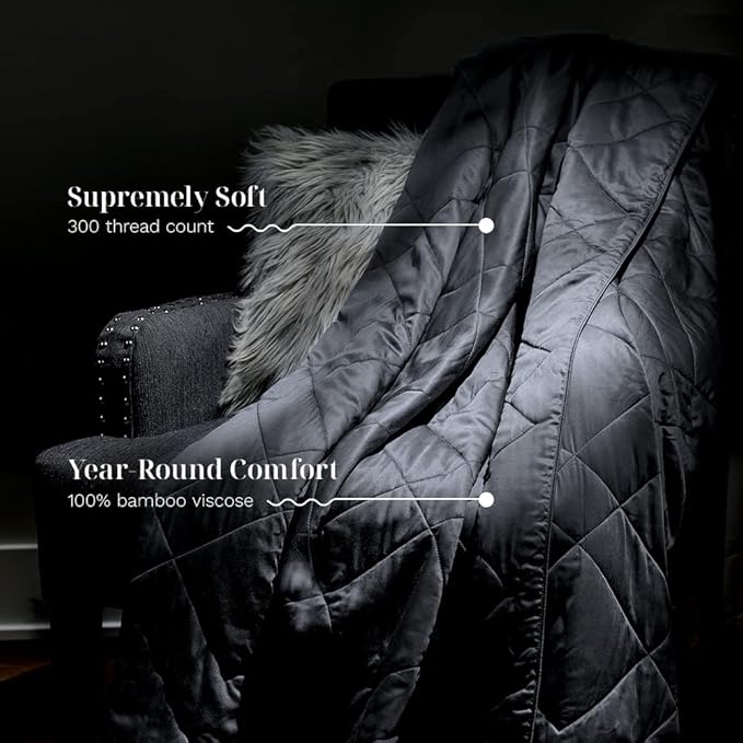 LUXOME Lightweight Blanket | 100% Rayon from Bamboo Fabric & Fill | Full/Queen - Image 3