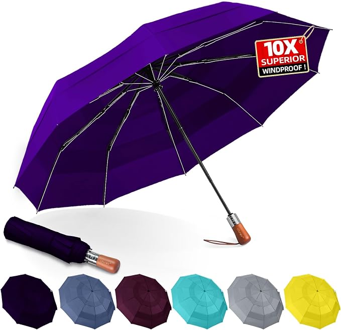 3T Wind Armor Travel Umbrella Compact Easy Auto Open Close Folding Umbrellas - Image 9