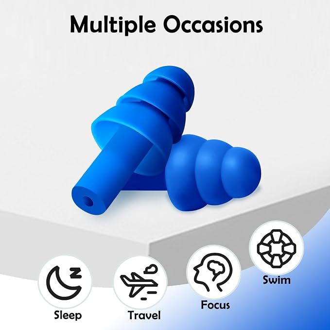 Ear Plugs for Sleeping Noise Cancelling, Reusable Silicone Sound Blocking - Image 2