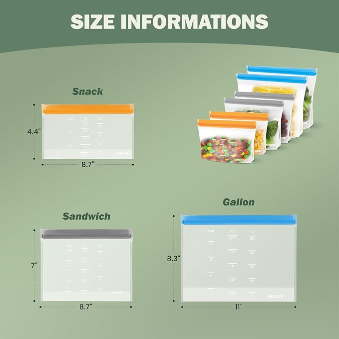 Dishwasher Safe Reusable Storage bags Stand Up - Image 6
