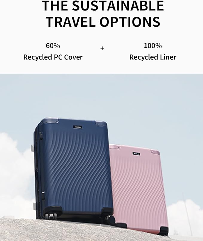 ECOHUB Hardside Expandable Carry On Luggage, Recycled PC 24" Rolling Luggage - Image 9