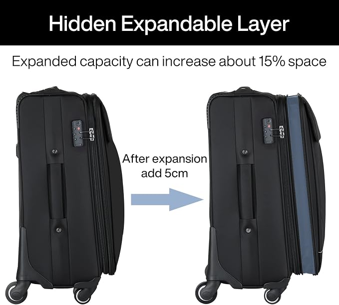 Hanke 20 Inch Expandable Carry On Luggage 22x14x9 Airline Approved Softside - Image 5