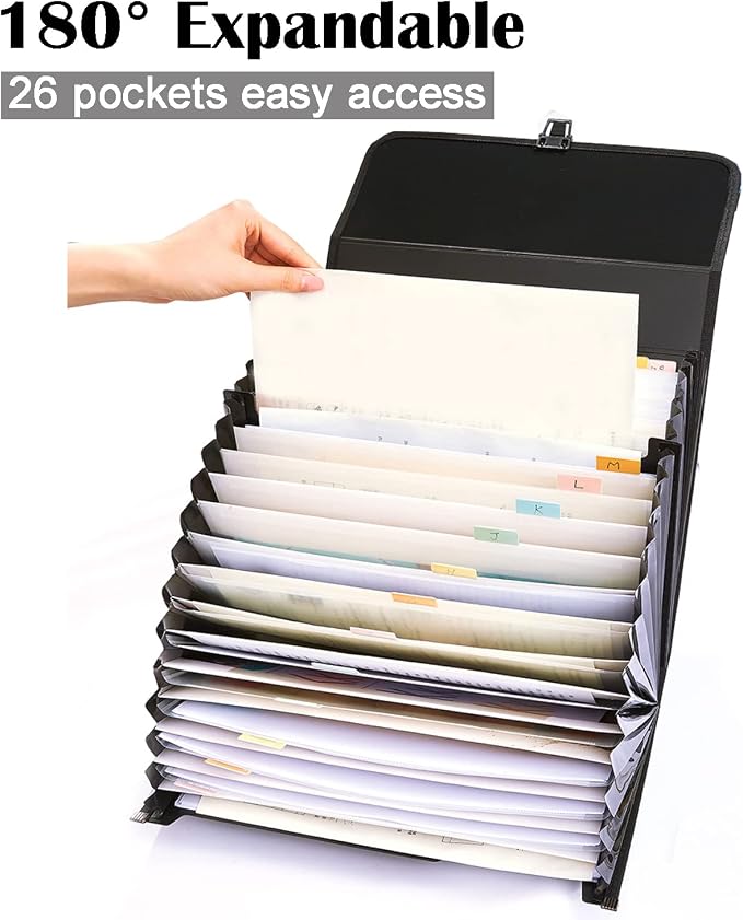25 Pockets Letter Size/A4 Accordion File Organizer - Image 2