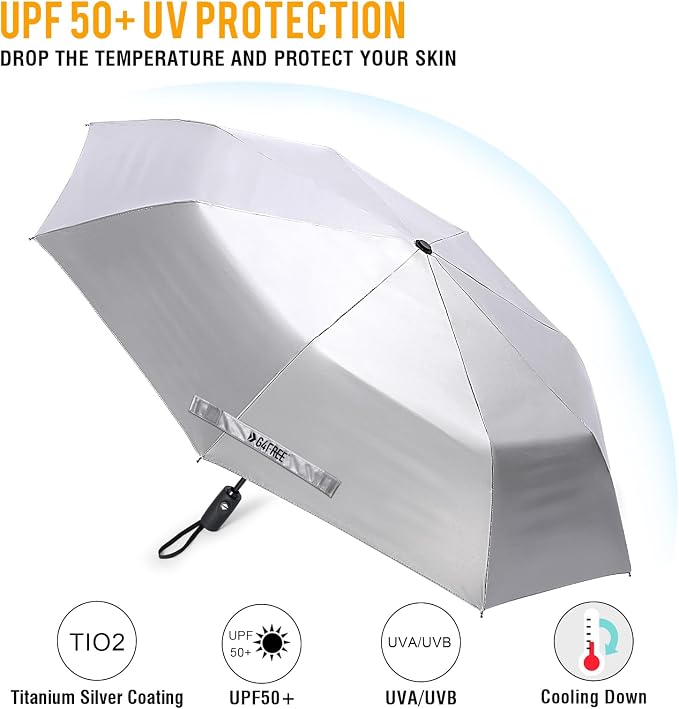 G4Free UPF 50+ UV Protection Large Travel Umbrella 42/46 Inch Auto Open Close - Image 3