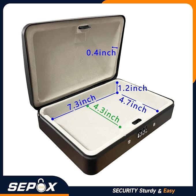 SEPOX 10Pcs Portable Security Case Lock Box Steel, Personal Travel Safe Storage - Image 2