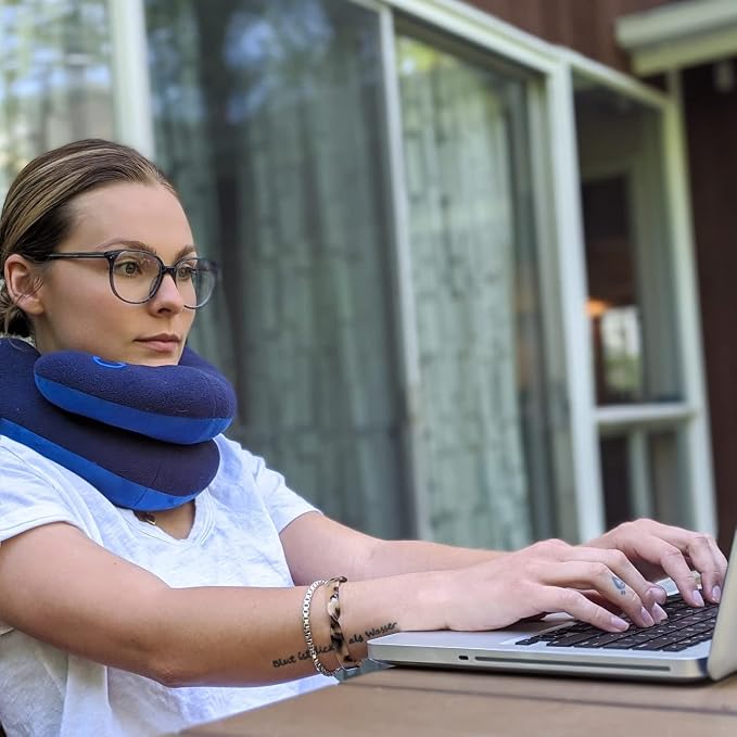 BCOZZY Travel Neck Pillow for Airplane – Patented Double Support for Head - Image 9