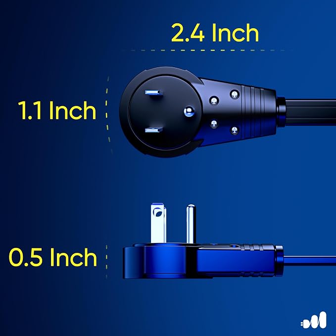 Maximm Cable 3 Ft 360° Rotating Flat Plug Extension Cord/Wire, 16 AWG Multi 3 - Image 3