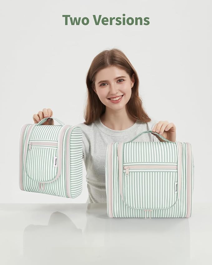 Narwey Small Striped Hanging Travel Toiletry Bag - Image 9