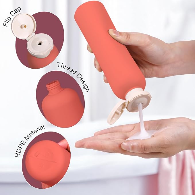 Travel Shampoo Bottle, Empty Plastic Squeeze Bottles 8.8oz - Image 5