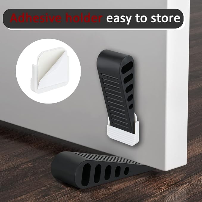 JQK Rubber Door Stopper Wedge, Wooden Floor, DSB61-BK-P2 - Image 3