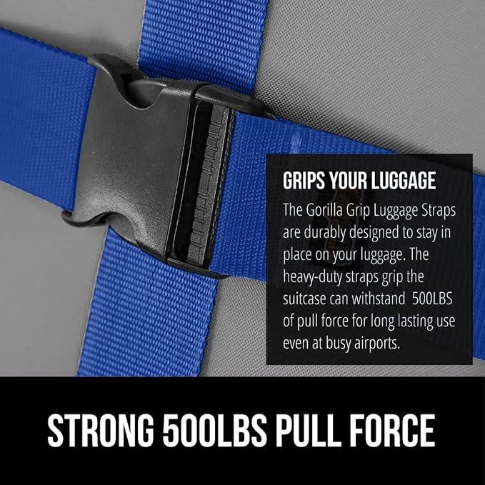 GORILLA GRIP Heavy Duty Adjustable Luggage Straps - Image 3
