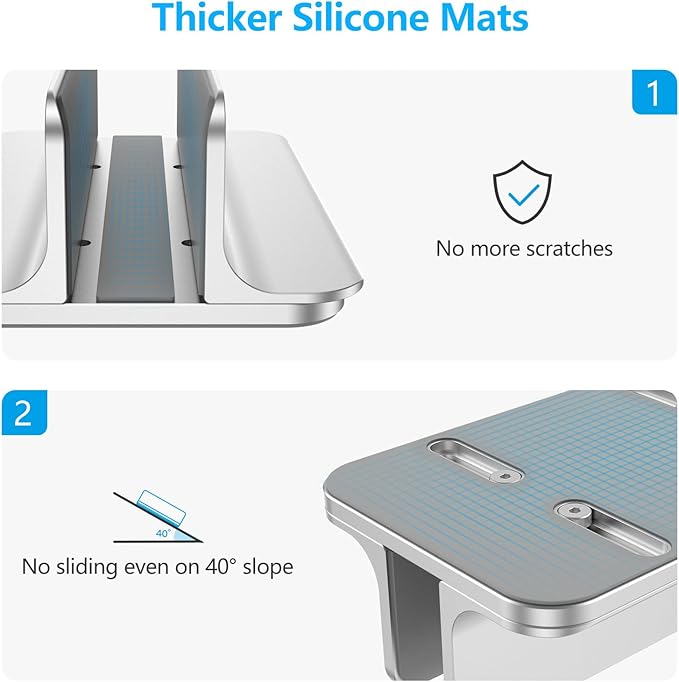 OMOTON Vertical Laptop Stand Holder, Desktop Aluminum Stand - Image 4