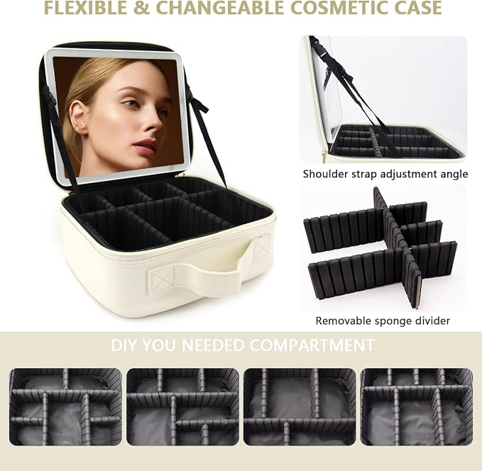 Travel Makeup Bag for Makeup Artists Large Makeup Case, - Image 3
