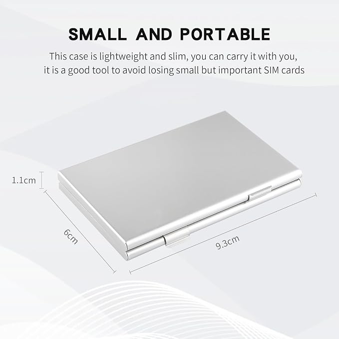 Aluminum SIM Card Case, 26Slots Ultrathin SIM Card Holder, Fit - Image 3