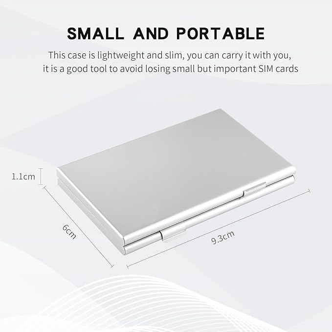 Aluminum SIM Card Case, 15Slots Ultrathin SIM Card Holder, Fit - Image 3