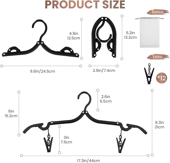 20 Pack Foldable Travel Hangers - Image 2