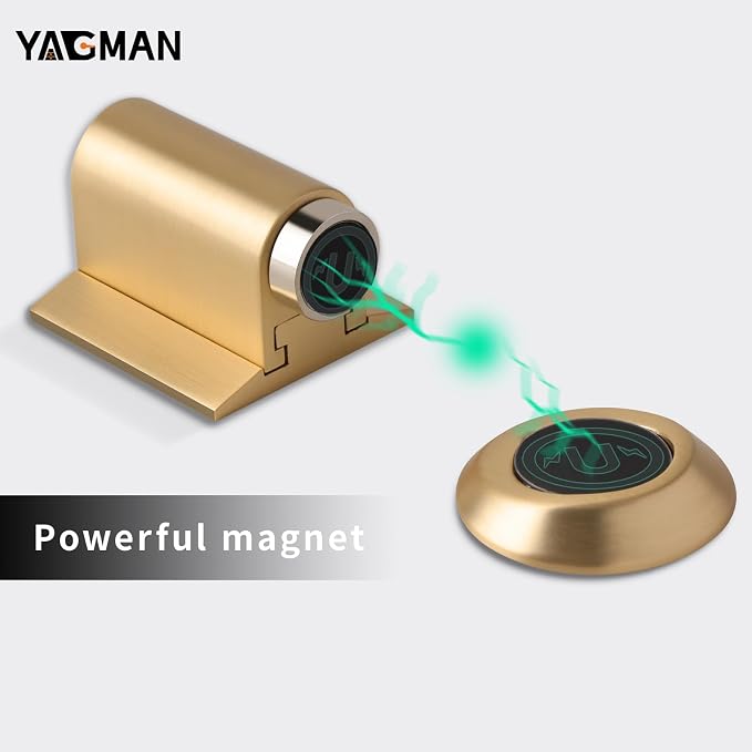 2 Pack Magnetic Door Stoppers Retractable Bottom of Door Holder No Drilling - Image 3