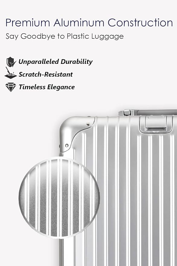 28 Inch All Aluminum Checked in Luggage - Image 3