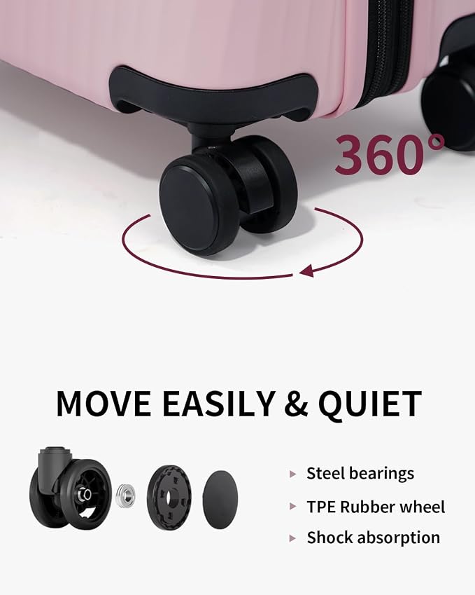 ECOHUB Hardside Expandable Carry On Luggage Sets, Recycled PC 20/24" Rolling - Image 3