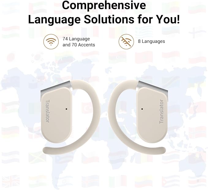 M9 AI Language Translator Earbuds Open-Ear Headphones Support 144 Languages & - Image 2