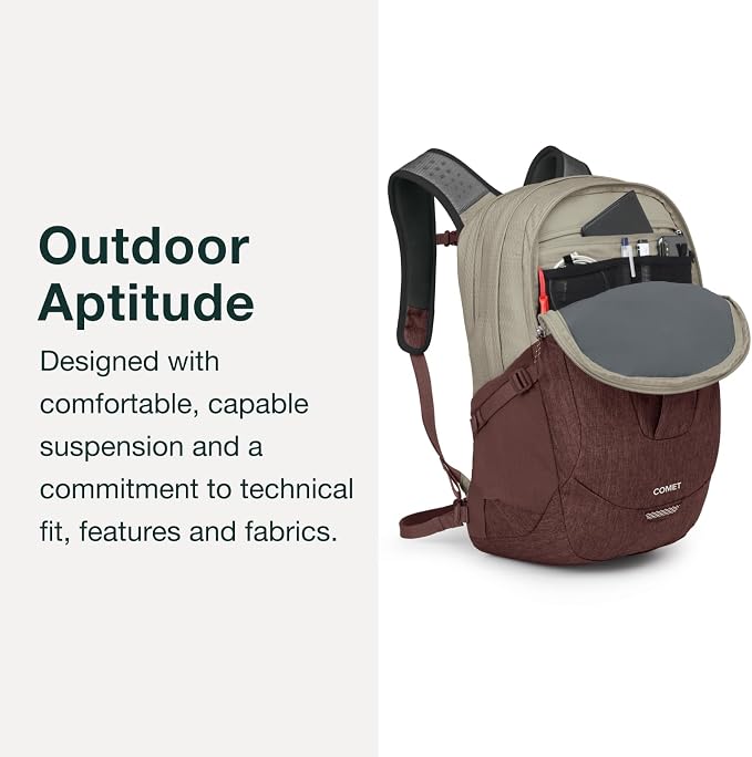 Osprey Comet Laptop Backpack, Alpaca Tan/Latte Brown Heather - Image 5