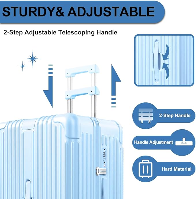 Krute Luggage Sets 2 Pieces PC+ABS Hardshell Suitcase - Image 6