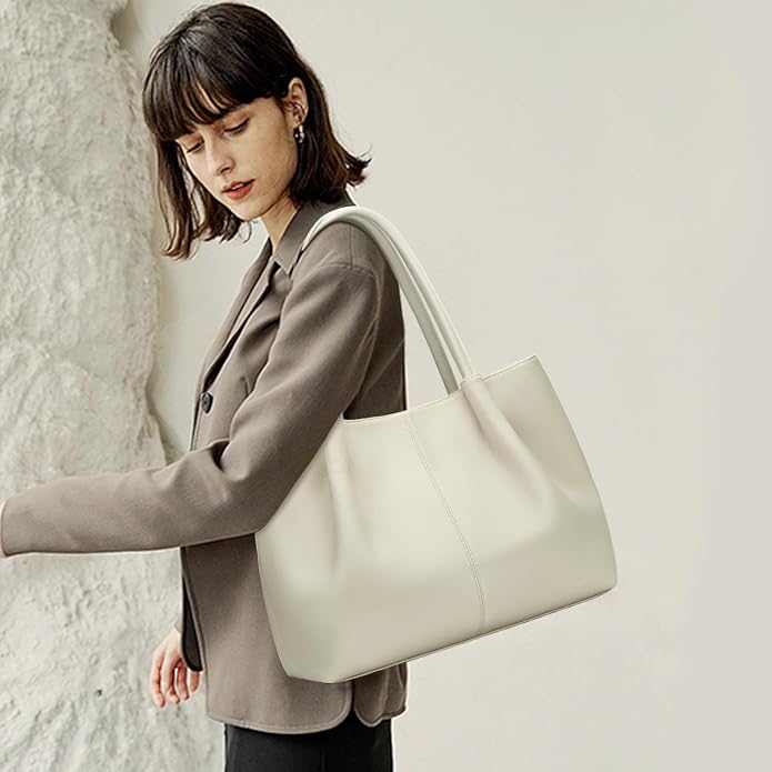 KKXIU Tote Bag for Women Vegan Leather Shoulder Purse Large Capacity Travel Bag - Image 3