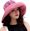 Women Wide Brim Sun Hats Metal Wired Edge Summer UV Protection Beach Fishing Hat by HUAMULAN