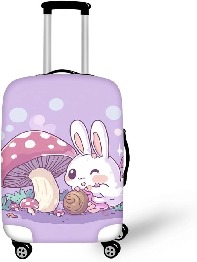 Cute Bunny Rabbit Luggage Covers Fit 22-25 Inch Universal Thickness Suitcase by Dremagia