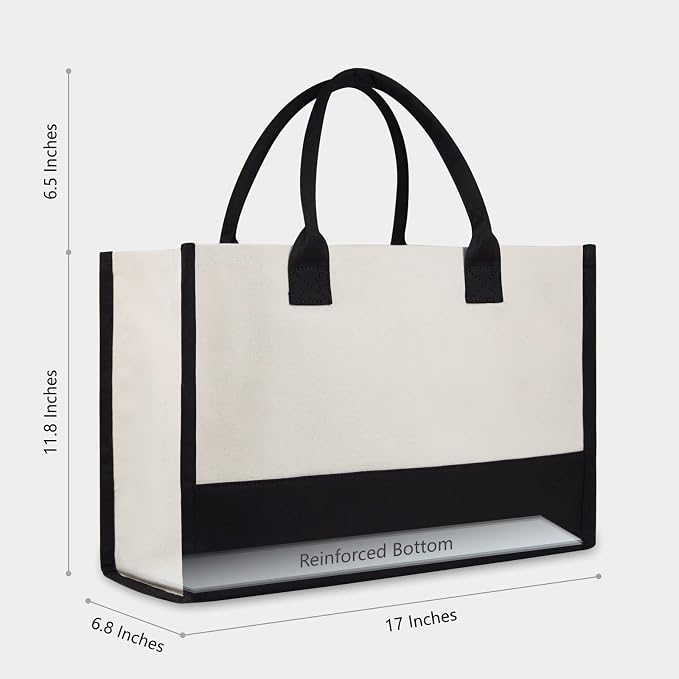 TOPDesign Embroidery Initial Canvas Tote Bag, Personalized Present Bag - Image 3