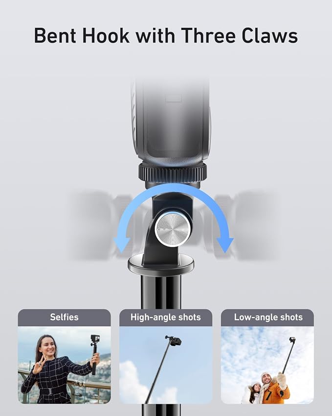 TELESIN 60" Selfie Stick for GoPro, Portable Extended Vlog Invisible Pole for - Image 6