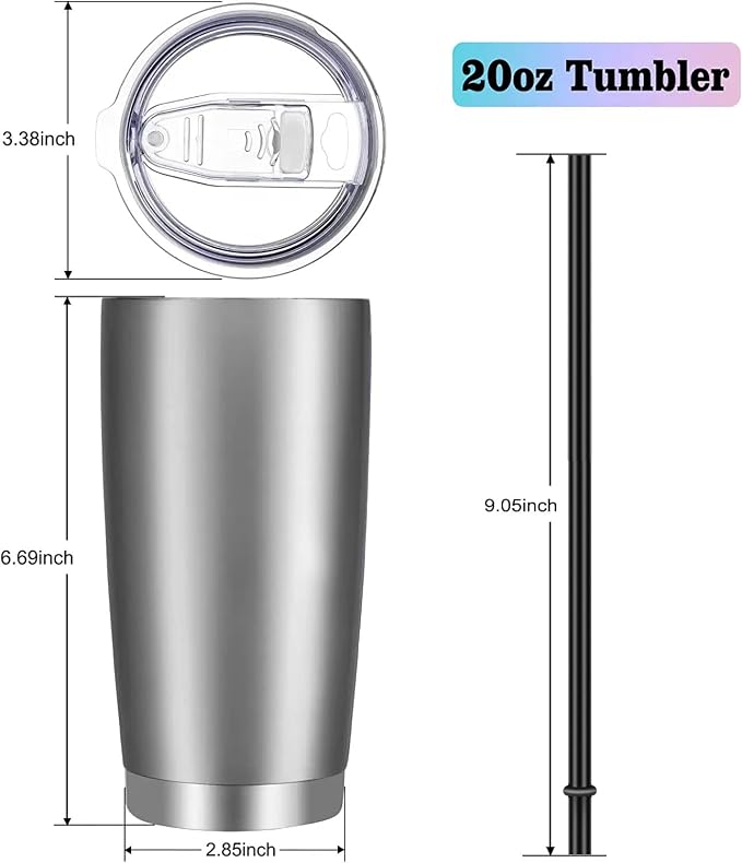VEGOND 20oz Tumbler with Lid and Straw Stainless Steel Tumbler Cup Vacuum - Image 4