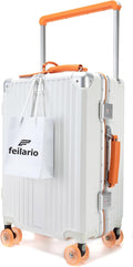 feilario 20" Aluminum Frame Wide Handle Hard Shell Carry On Suitcase by feilario