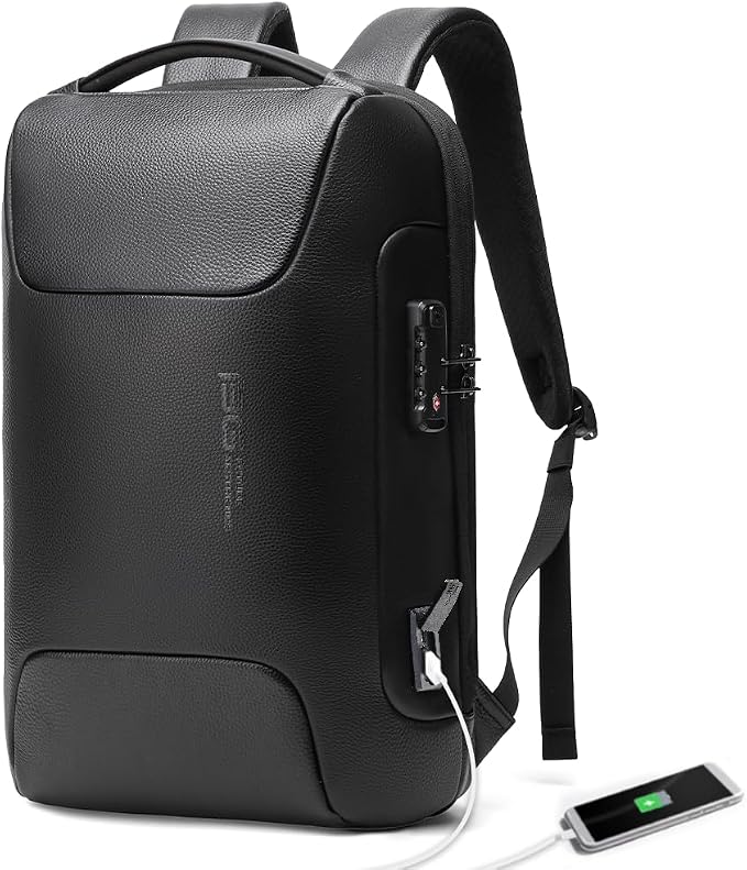 BANGE Genuine Leather Laptop Backpack Fits 15.6 Inch, Anti Theft Business Back - Image 9