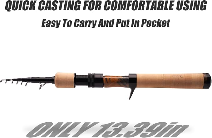 PURELURE Telescopic Fishing Rod Ultralight or Light, Carbon Fiber Rod Spinning - Image 5
