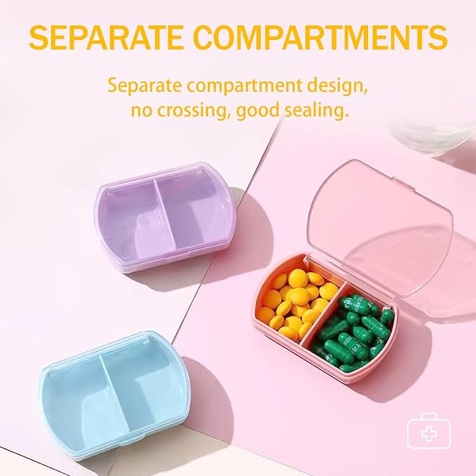 2PCS Small Pill Case Travel Pill Box Cute Pill Organizer - Image 6