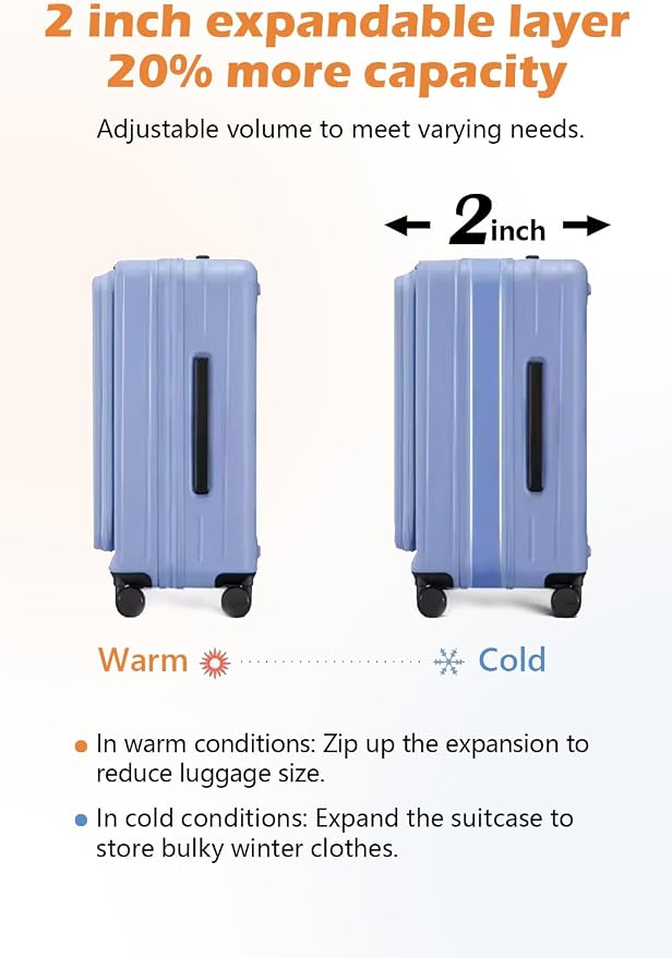 HotWay 19 Inch Expandable Carry On Luggage - Image 3