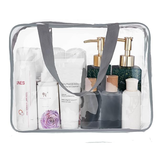 2Pcs Crystal Clear PVC Travel Toiletry Bag Kit - Image 6