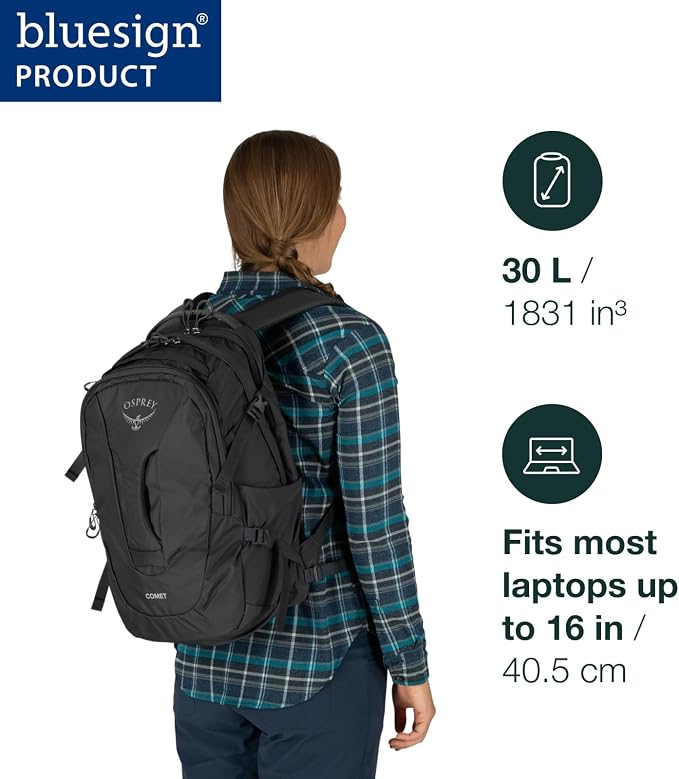 Osprey Comet Laptop Backpack, Atlas Blue - Image 2