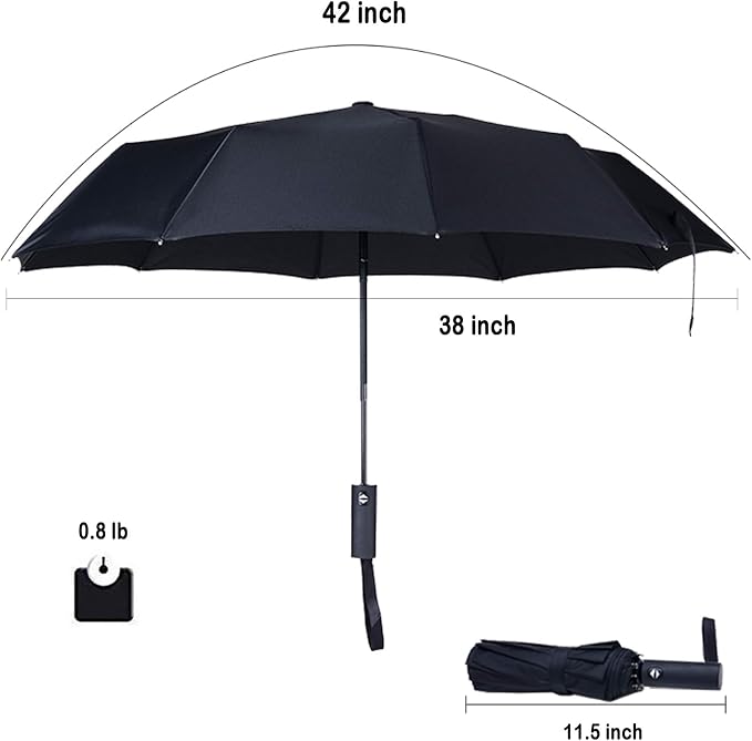 PFFY 2 Packs Travel Umbrella Windproof Auto Open & Close Collapsible Folding - Image 8