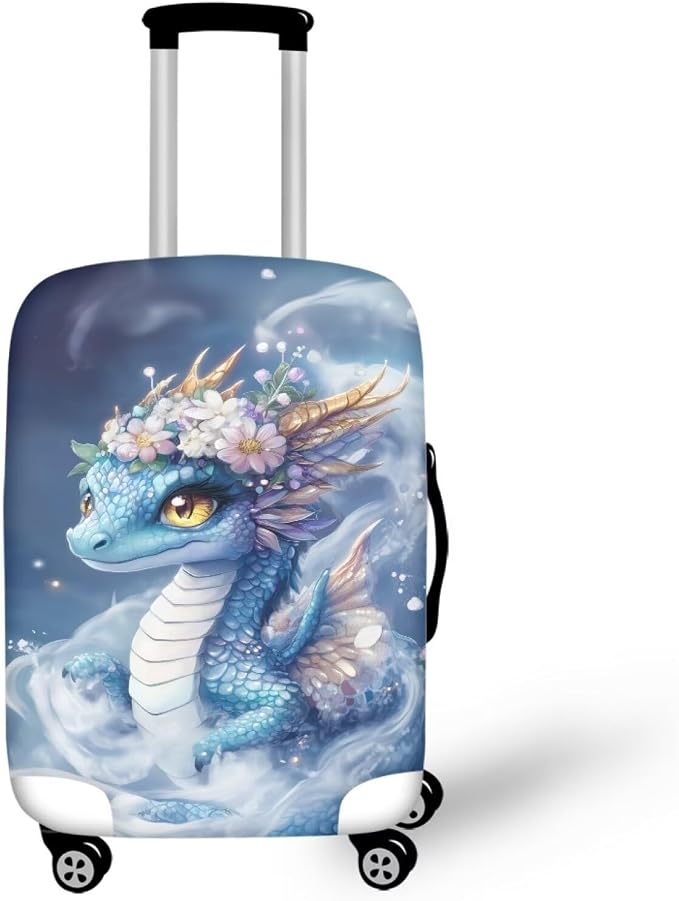 Dragon Luggage Cover Universal Fit 30-32 Inch Anti-Slip Elastic Spandex by Dremagia
