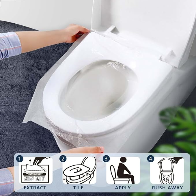 2 Pack Disposable Toilet Seat Covers Flushable Paper Toilet Seat Cover - Image 3