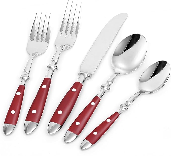 20-Piece Silverware Set for 4, High-end Everyday Flatware Set, Retro Stainless by BeSunGloryForever