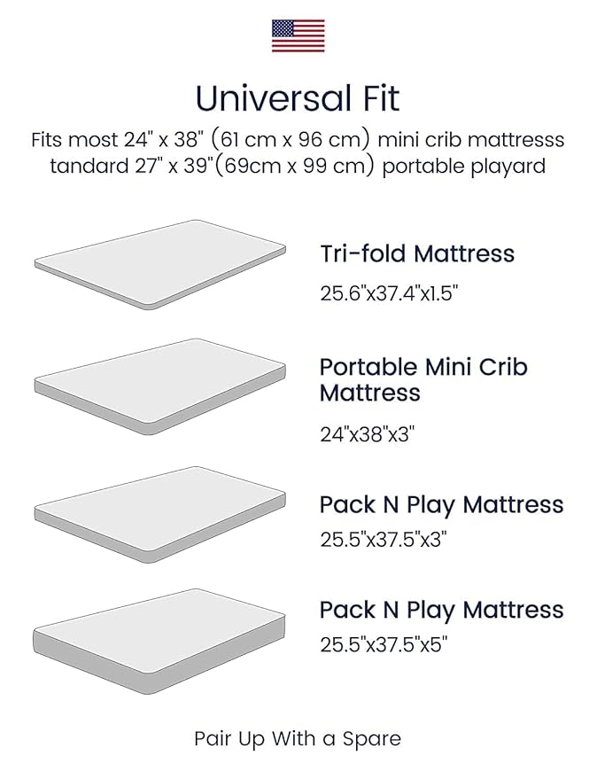 TotAha Space Mini Crib Sheets Fitted, Star & Moon Pack N Play Sheets, Super - Image 4