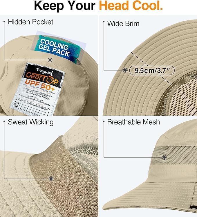 GearTOP Safari Sun Hat for Men and Sun Hats for Women UV Protection UPF 50+ - Image 3