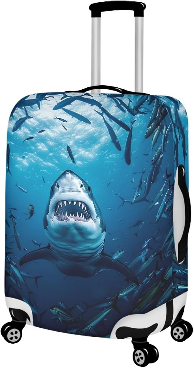 Seadworld Shark Luggage Cover 30-32 Inch High Elastic Thickened Travel Suitcase - Image 2