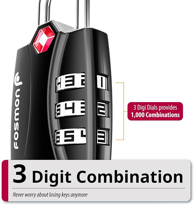 Fosmon TSA Approved Locks for Luggage. Suitcase Locks - Image 3